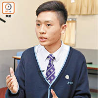 李冠賢曾是旁人眼中的「問題學生」，幸得辯論隊導師拉回正軌，現已成隊中主力成員。