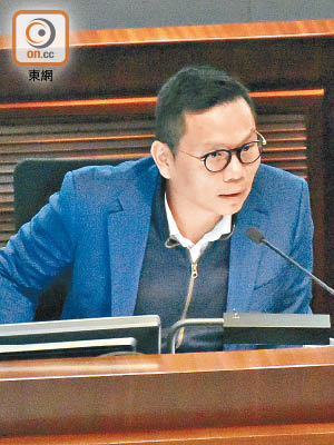 陳恒鑌表明對三隧分流原議案有好大保留。（徐家浩攝）