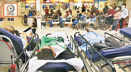 伊利沙伯醫院急症室求診人潮復現，非緊急個案候診時間一度等逾六小時。