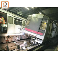 上周一<br>荃灣線測試新信號系統發生列車相撞，中環往金鐘站服務暫停兩日。