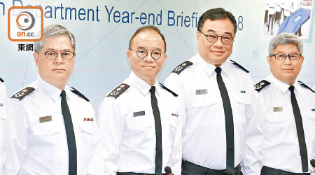 副處長羅振南（左一）退休在即，區嘉宏（右一）料將接任，成為處長曾國衞（左二）的副手。