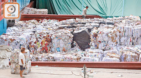 廢紙出口到內地的最新報價跌至八百元一公噸。
