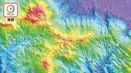 圖為利用光學雷達數據製成的港島「數碼地形模型」。（港大理學院提供）