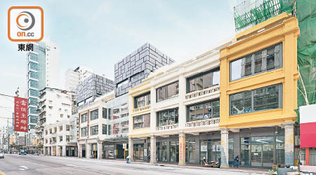 市建局活化上海街與亞皆老街交界八幢唐樓，僅保留騎樓的立面。