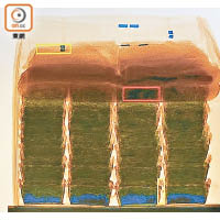 X光圖像顯示貨物內有明顯兩種密度不同的物料。