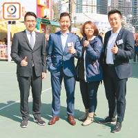 林凱章（左起）、史昊洺、劉子芸同黃浩鈞齊讚場內嘅貨品好多元化。