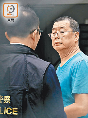 黎智英（圖）及李卓人早前被警方拘捕，並落案檢控相關控罪。