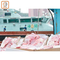 海關破獲今年最大宗的走私凍肉。（林耀康攝）