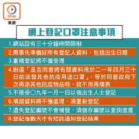 網上登記口罩注意事項