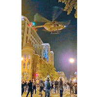 華盛頓：有市民拍到軍方直升機在上空盤旋。