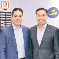 香港初創企業協會主席趙子翹（右）同副主席陳允誠（左）。