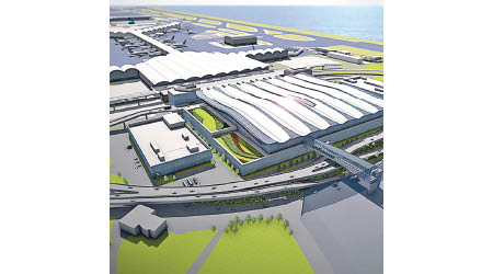 機場二號客運大樓正在重建，此為模擬圖。