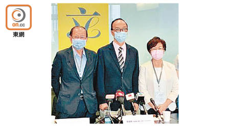 馬逢國（中）促政府放寬第三輪防疫抗疫基金，支援其代表的四個界別從業員。