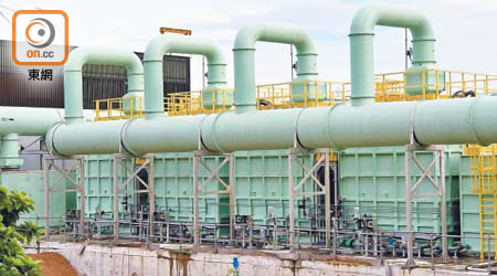 安樂工程有份承建的新圍污水廠發生兩次劇毒硫化氫洩漏事故。（朱先儒攝）