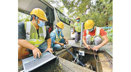水務署正建立智管網，加強監測水管滲漏情況。