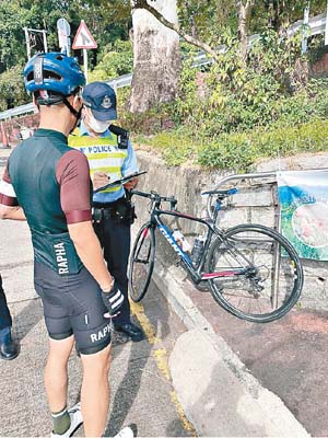警方針對荃錦公路超速騎單車行為，採取執法行動。