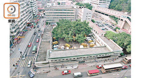 旺角洗衣街水務署大樓原址用地，擬短暫用作公眾停車場及建材擺放處。