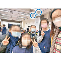 培道小學：課室內疑有安裝閉路電視（藍圈示）。