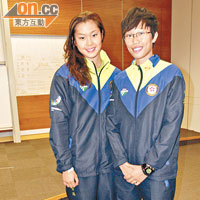 「雙歐」歐鎧淳（左）及歐倩瑩，是港隊世大衝牌希望。