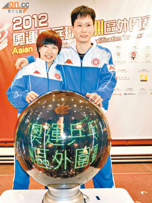 梁柱恩（右）同李皓晴對爭取奧運入場券充滿信心。