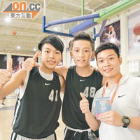 李俊瑋（左）及馬嘉聰（中），喜獲J-Lin授課。