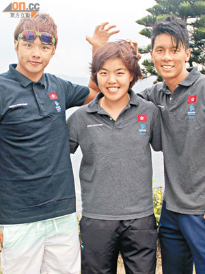 梁灝雋（左起）、陳晞文及鄭國輝將繼續為參戰奧運而努力