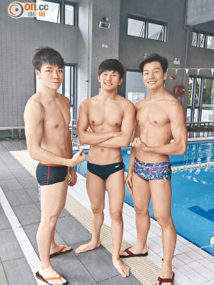 男拔3隊長（左起）譚嘉明、吳欣鍵及林尚男，都是「陽光男孩」。