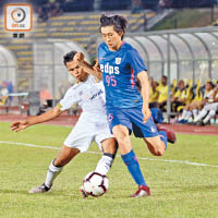 傑志16歲小將陳晉一（右）昨晚獲正選上陣機會。