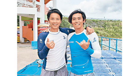 陳敬然（右）與鄭國輝冀為風帆隊爭佳績。